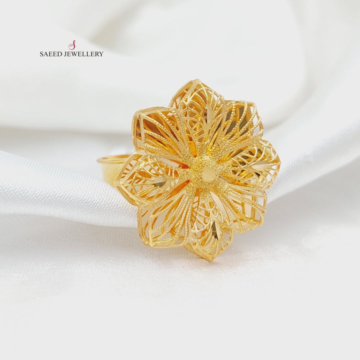 21K Gold Rose Kuwaiti Ring by Saeed Jewelry - Image 1