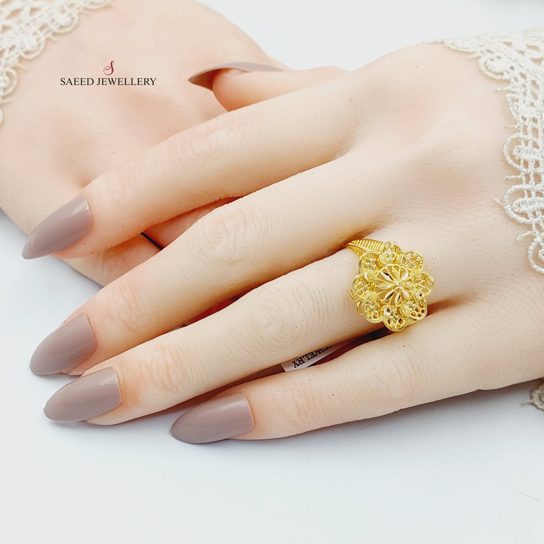 21K Gold Rose Ring by Saeed Jewelry - Image 4