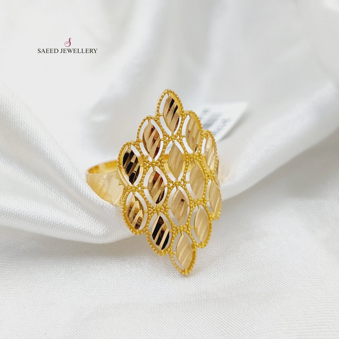 21K خاتم سنبلة-مجوهرات الشيخ سعيد-Saeed Jewelry 