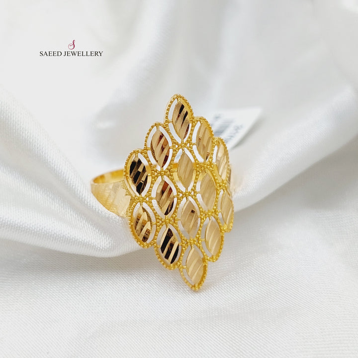 21K خاتم سنبلة-مجوهرات الشيخ سعيد-Saeed Jewelry 