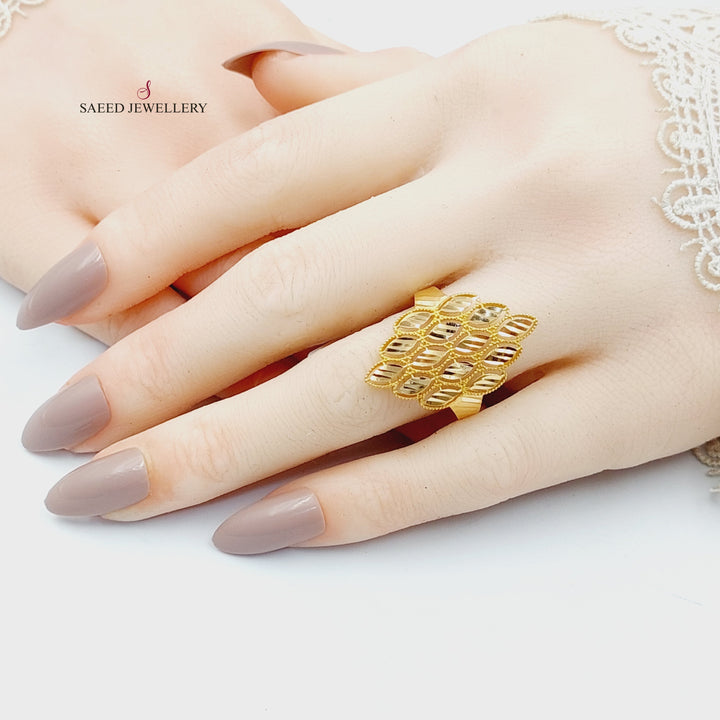21K خاتم سنبلة-مجوهرات الشيخ سعيد-Saeed Jewelry 