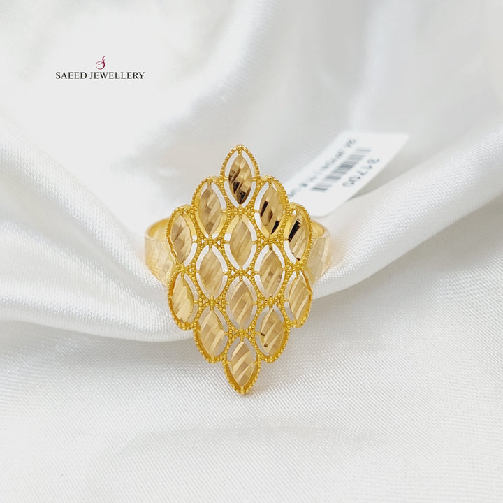 21K خاتم سنبلة-مجوهرات الشيخ سعيد-Saeed Jewelry 