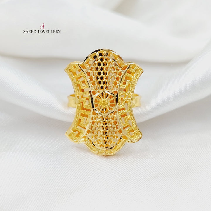 21K Gold Tie Kuwaiti Ring by Saeed Jewelry - Image 1