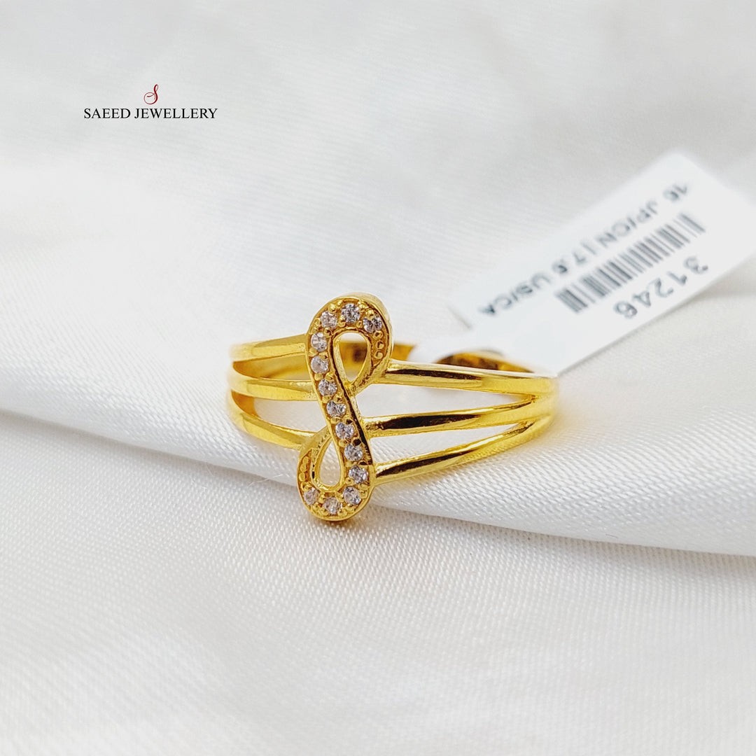 21K Gold Zircon Studded Infinite Ring by Saeed Jewelry - Image 2