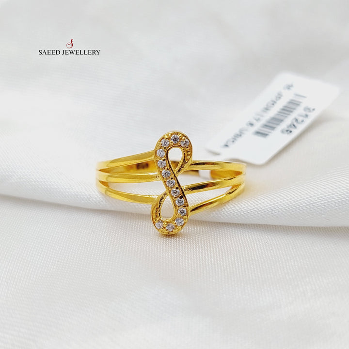 21K Gold Zircon Studded Infinite Ring by Saeed Jewelry - Image 1