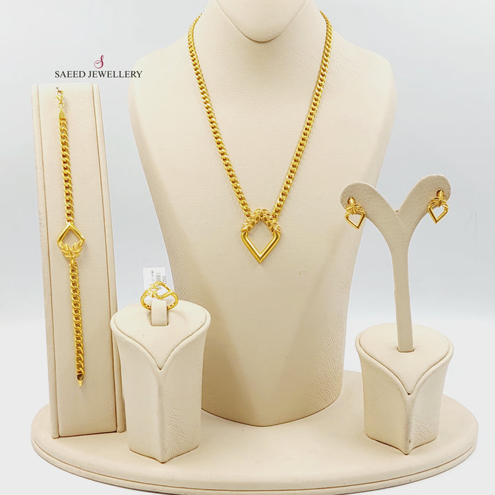 21K Gold 5mm Cuban Links Set by Saeed Jewelry - Image 5