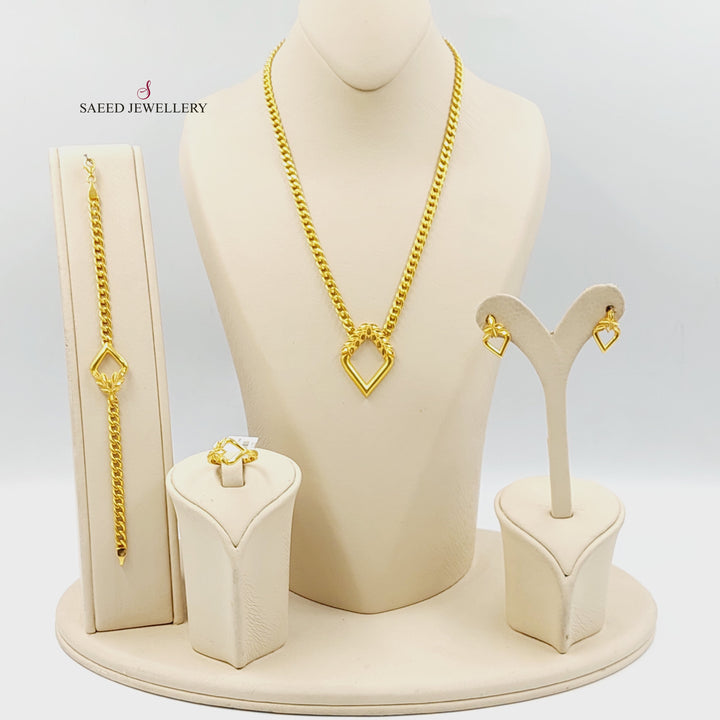 21K Gold 5mm Cuban Links Set by Saeed Jewelry - Image 1