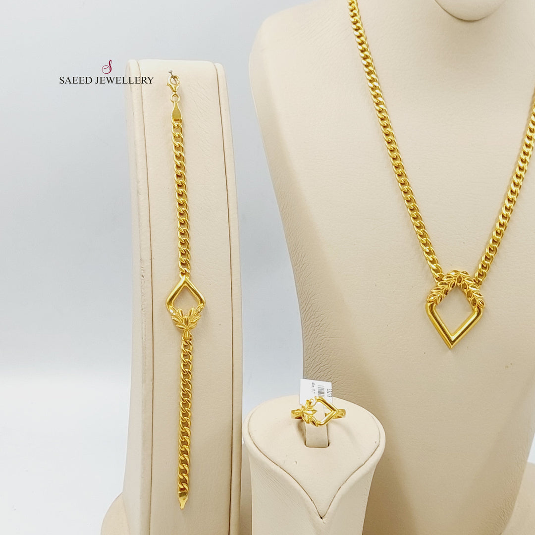 21K Gold 5mm Cuban Links Set by Saeed Jewelry - Image 4