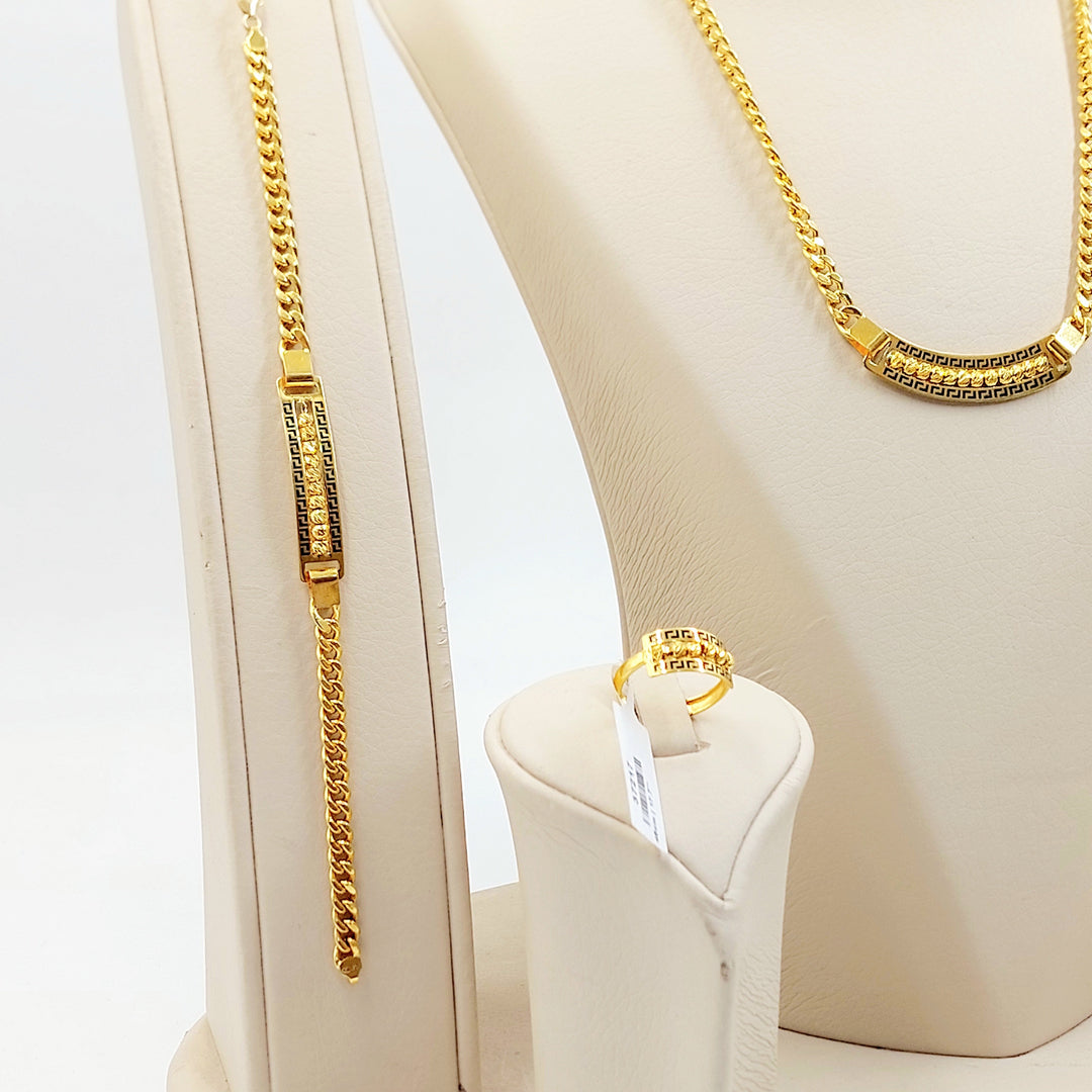 21K طقم جنزير بلاك-مجوهرات الشيخ سعيد-Saeed Jewelry 