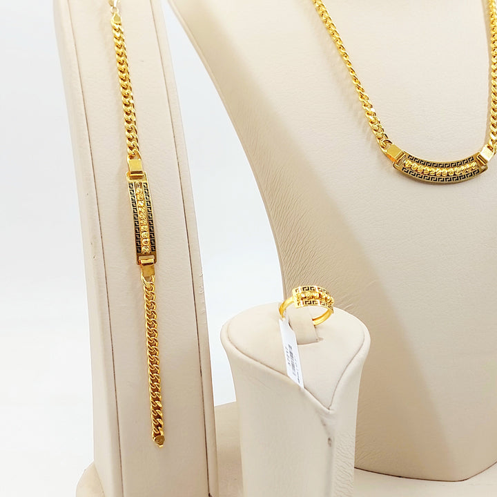 21K طقم جنزير بلاك-مجوهرات الشيخ سعيد-Saeed Jewelry 