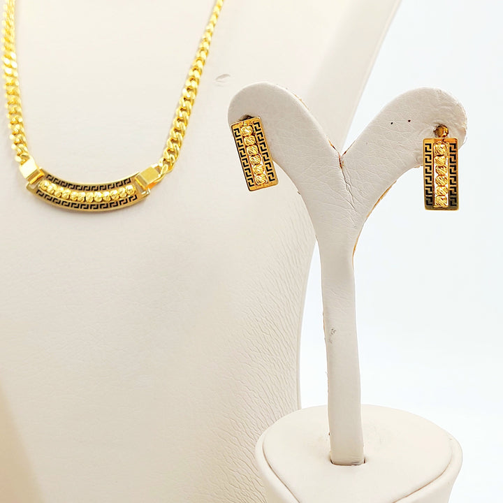 21K طقم جنزير بلاك-مجوهرات الشيخ سعيد-Saeed Jewelry 