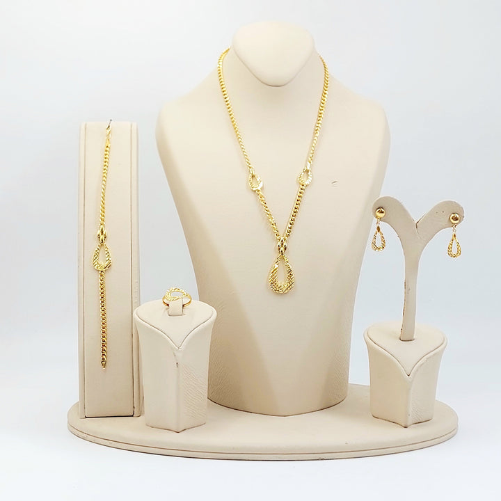 Deluxe Cuban Links Set Made of 21K Gold by Saeed Jewelry 