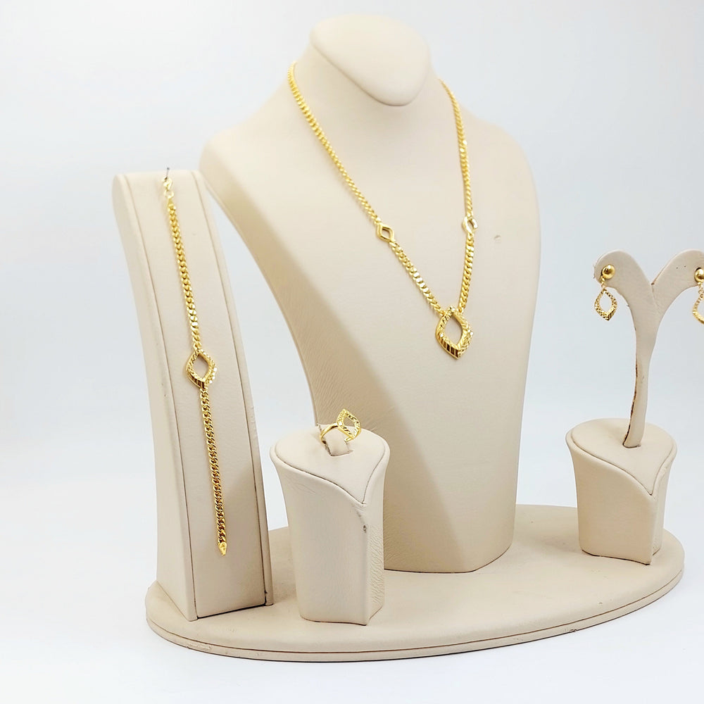 Deluxe Cuban Links Set Made of 21K Gold by Saeed Jewelry 