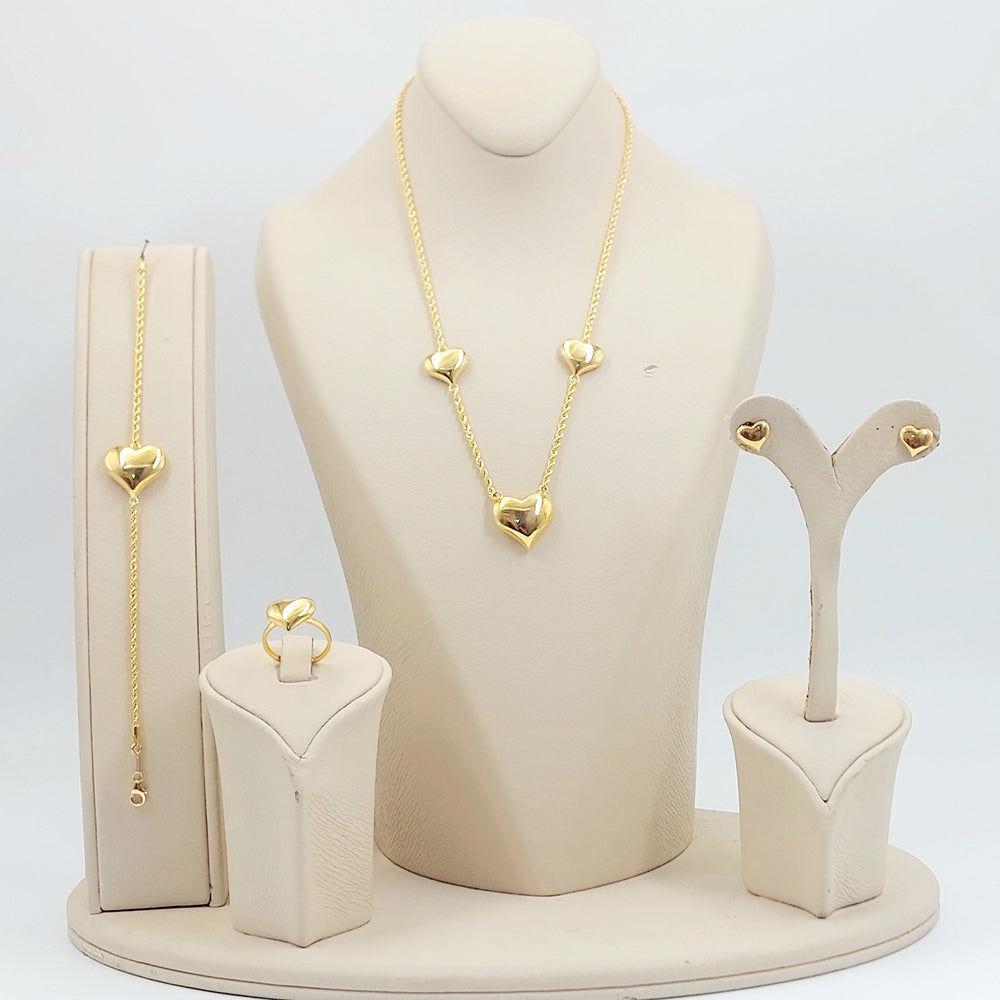 Deluxe Heart Set Made of 21K Gold by Saeed Jewelry 