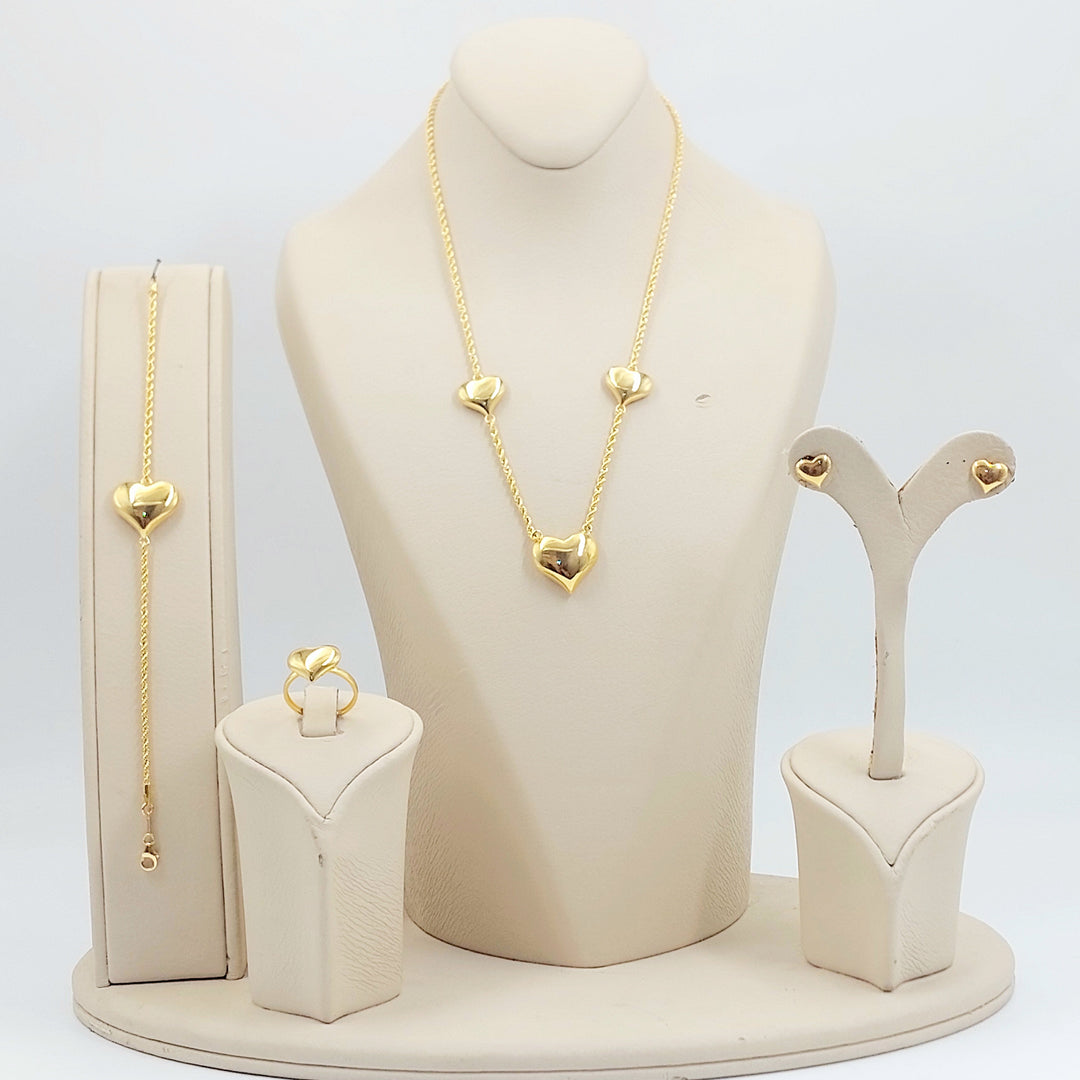 21K طقم قلب اكسترا-مجوهرات الشيخ سعيد-Saeed Jewelry 
