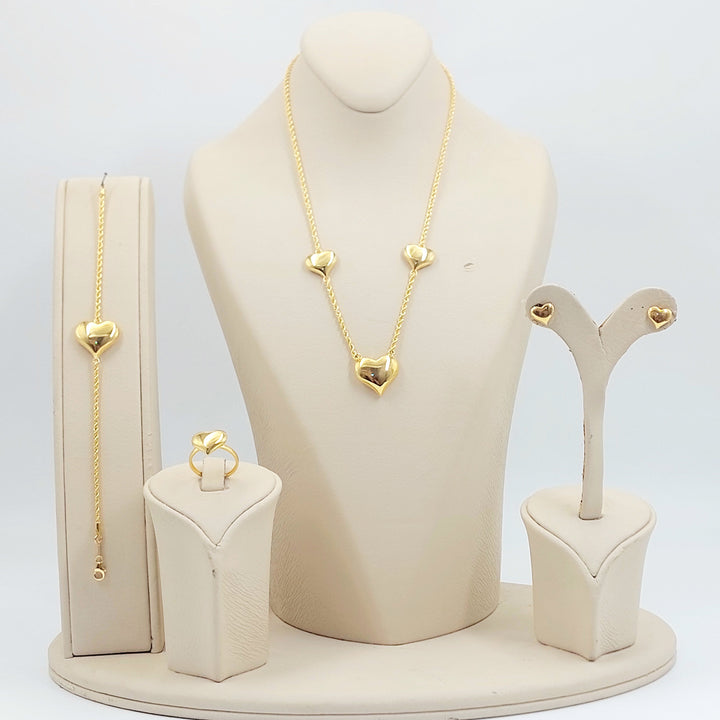 21K طقم قلب اكسترا-مجوهرات الشيخ سعيد-Saeed Jewelry 