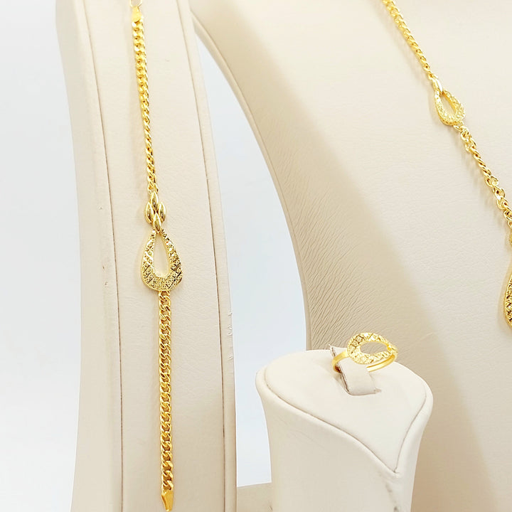 Deluxe Cuban Links Set Made of 21K Gold by Saeed Jewelry 