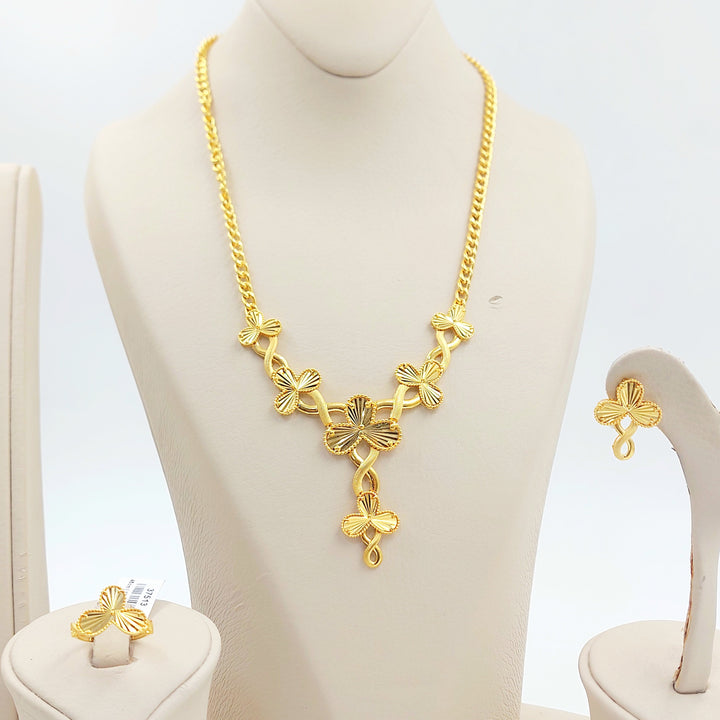 Deluxe Rose Set Made of 21K Gold by Saeed Jewelry 