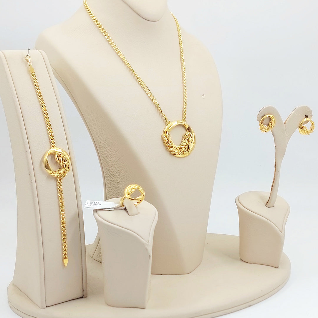 Deluxe Leaf Set Made of 21K Gold by Saeed Jewelry 