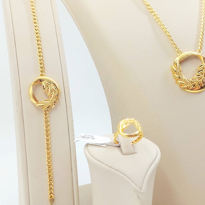 Deluxe Leaf Set Made of 21K Gold by Saeed Jewelry 