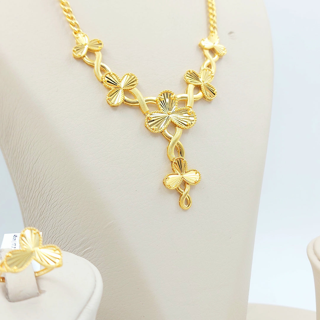 Deluxe Rose Set Made of 21K Gold by Saeed Jewelry 
