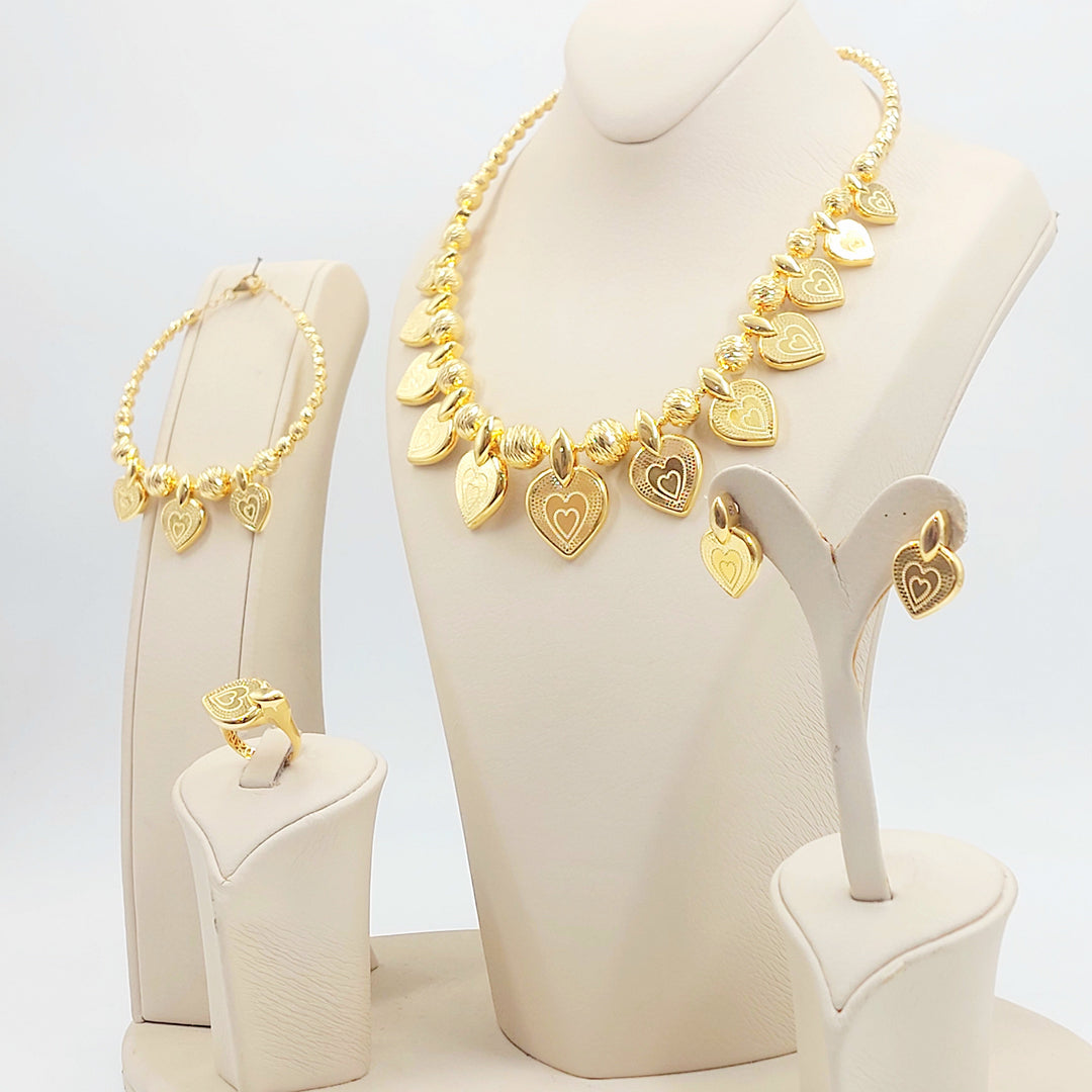 Deluxe Heart Set Made of 21K Gold by Saeed Jewelry 