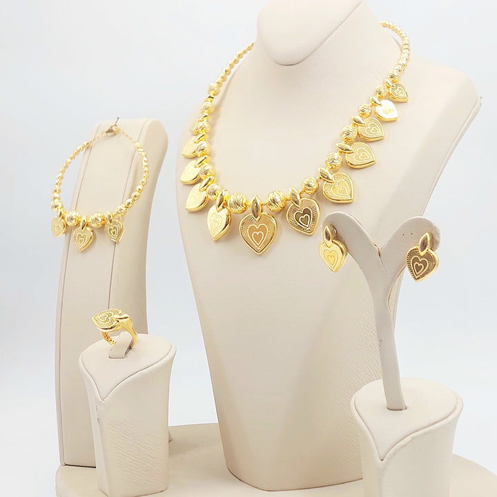 Deluxe Heart Set Made of 21K Gold by Saeed Jewelry 