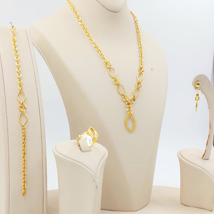 Deluxe Cable Link Set Made of 21K Gold by Saeed Jewelry 