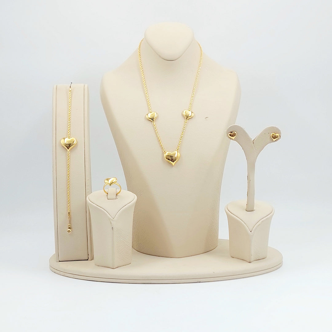 Deluxe Heart Set Made of 21K Gold by Saeed Jewelry 