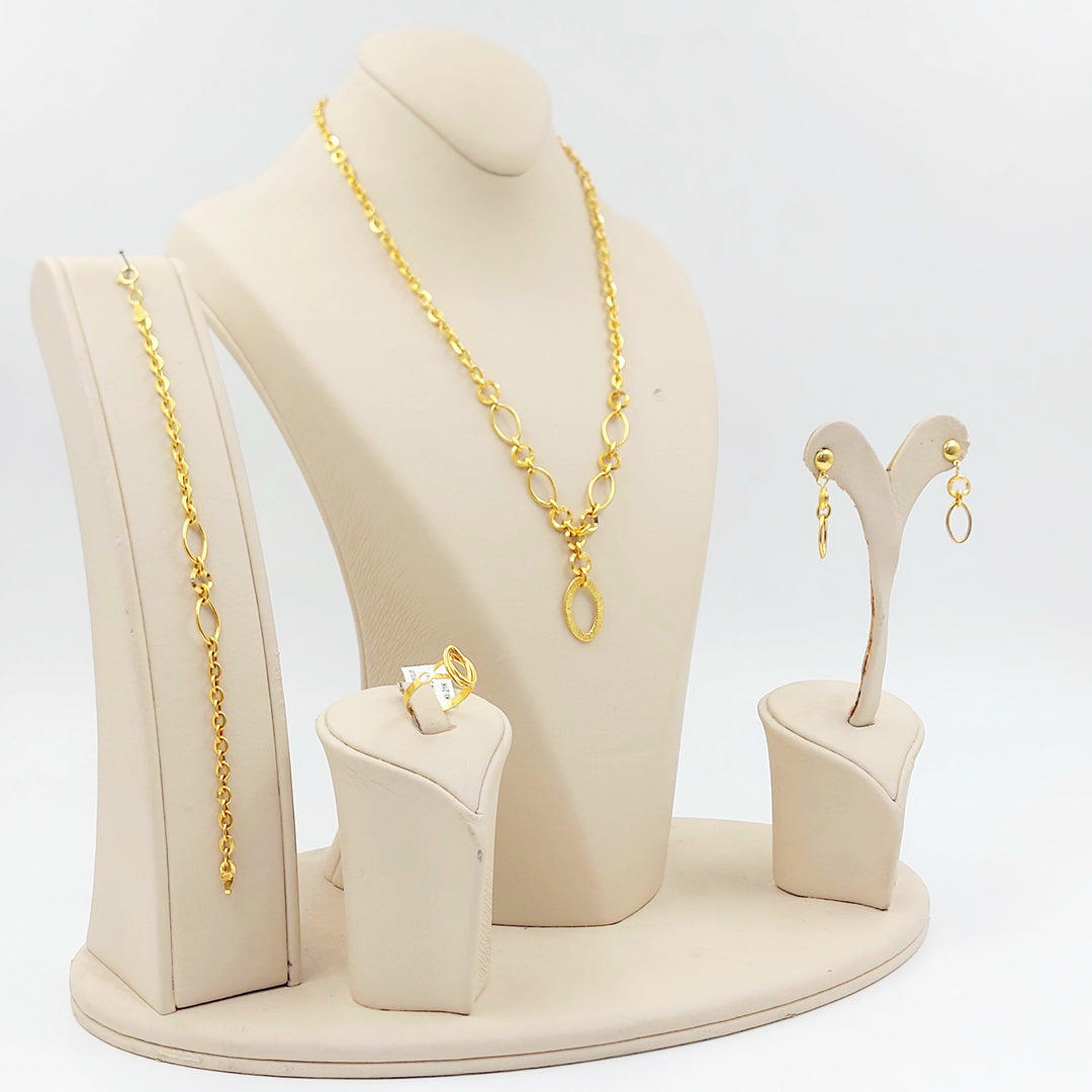 Deluxe Cable Link Set Made of 21K Gold by Saeed Jewelry 