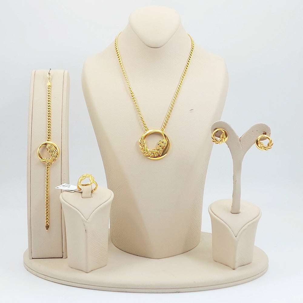 Deluxe Leaf Set Made of 21K Gold by Saeed Jewelry 