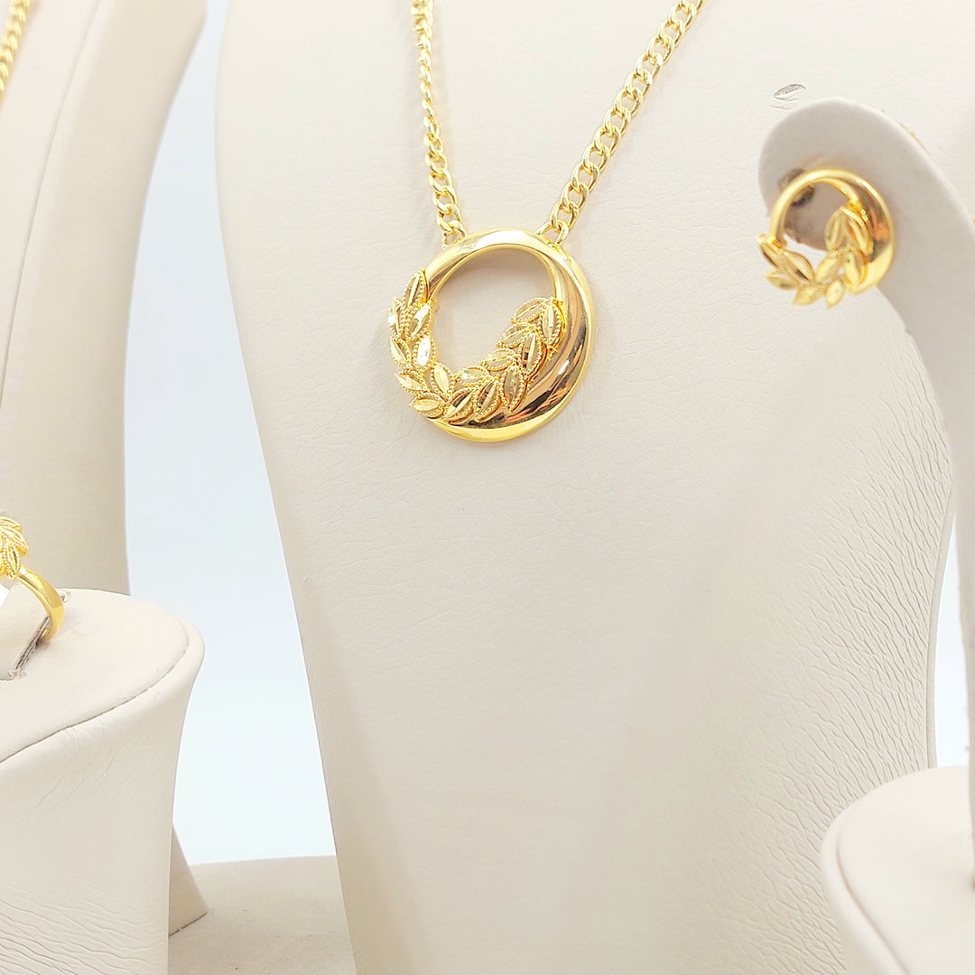 Deluxe Leaf Set Made of 21K Gold by Saeed Jewelry 