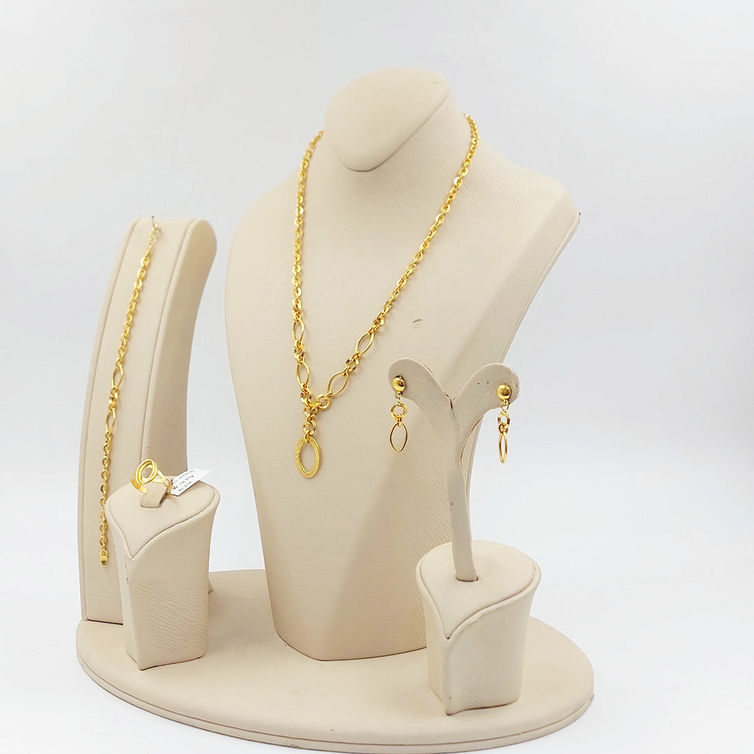 Deluxe Cable Link Set Made of 21K Gold by Saeed Jewelry 