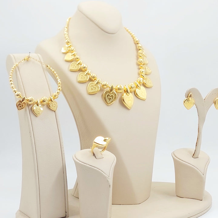 Deluxe Heart Set Made of 21K Gold by Saeed Jewelry 