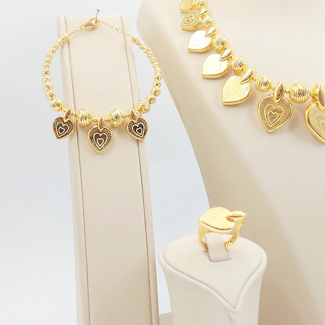 Deluxe Heart Set Made of 21K Gold by Saeed Jewelry 