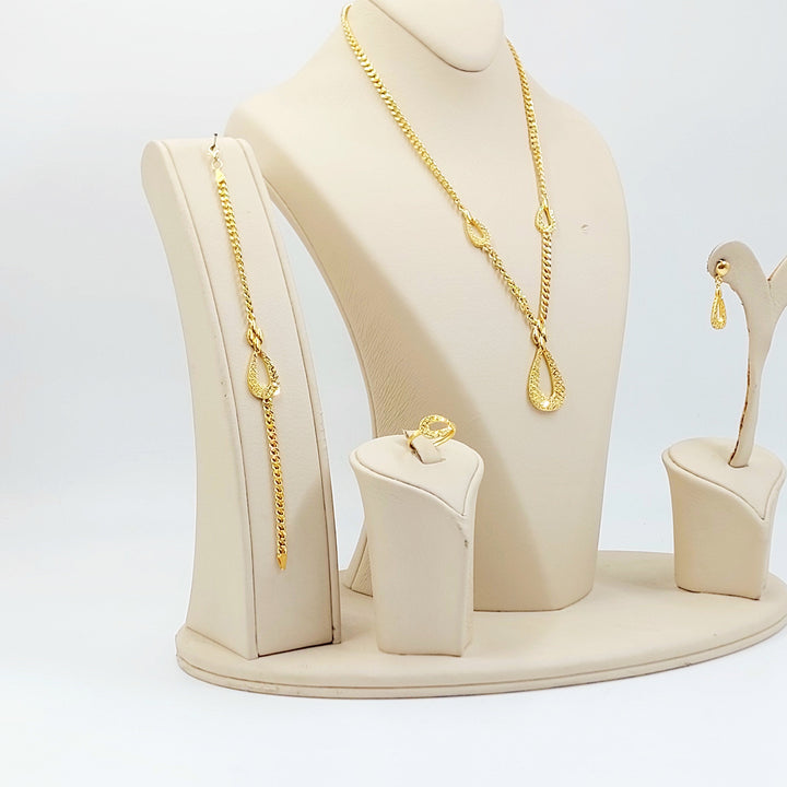 Deluxe Cuban Links Set Made of 21K Gold by Saeed Jewelry 