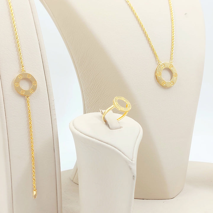 Deluxe Figaro Set Made of 21K Gold by Saeed Jewelry 
