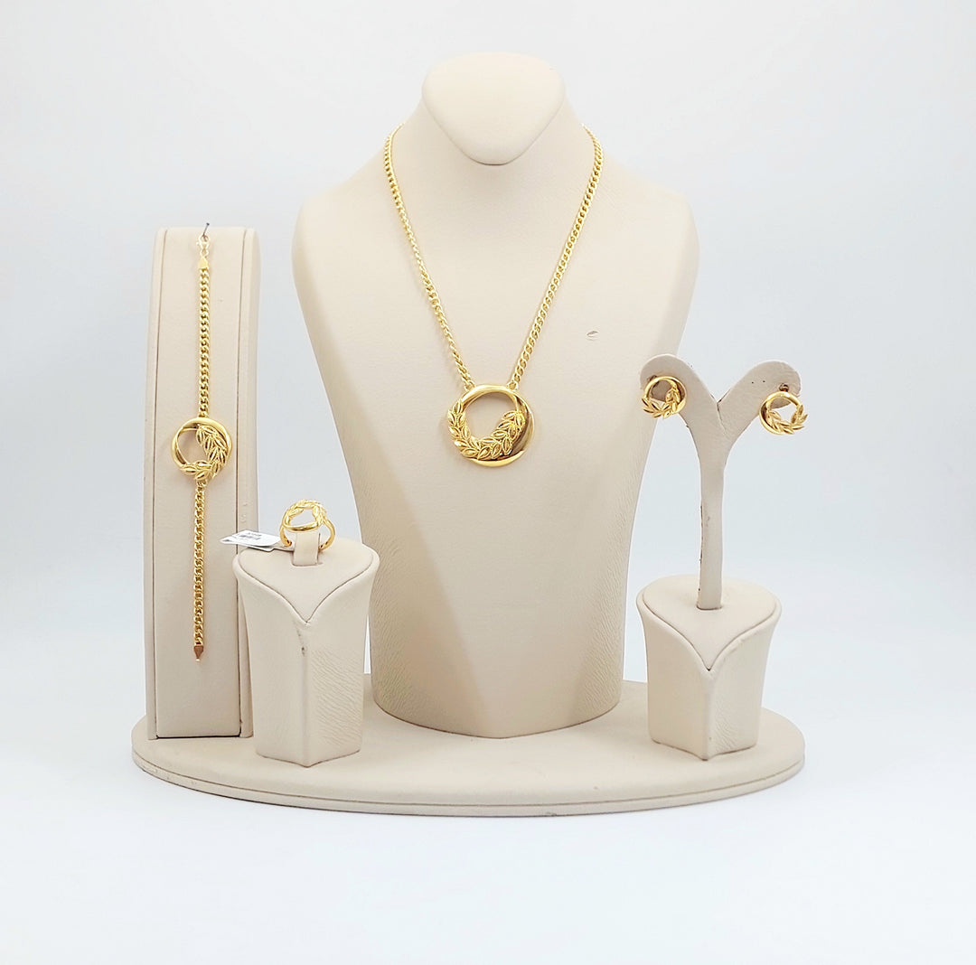 Deluxe Leaf Set Made of 21K Gold by Saeed Jewelry 