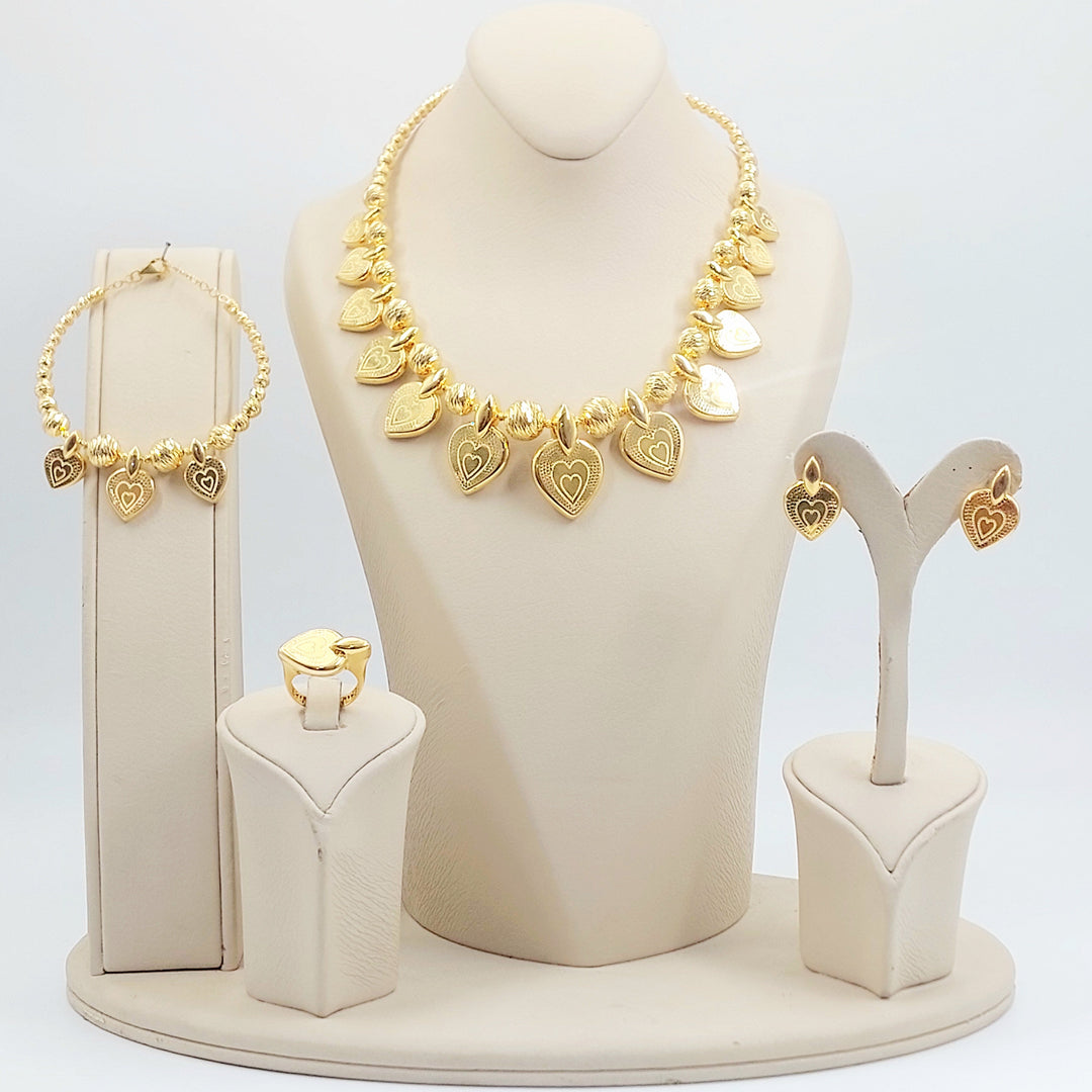 Deluxe Heart Set Made of 21K Gold by Saeed Jewelry 