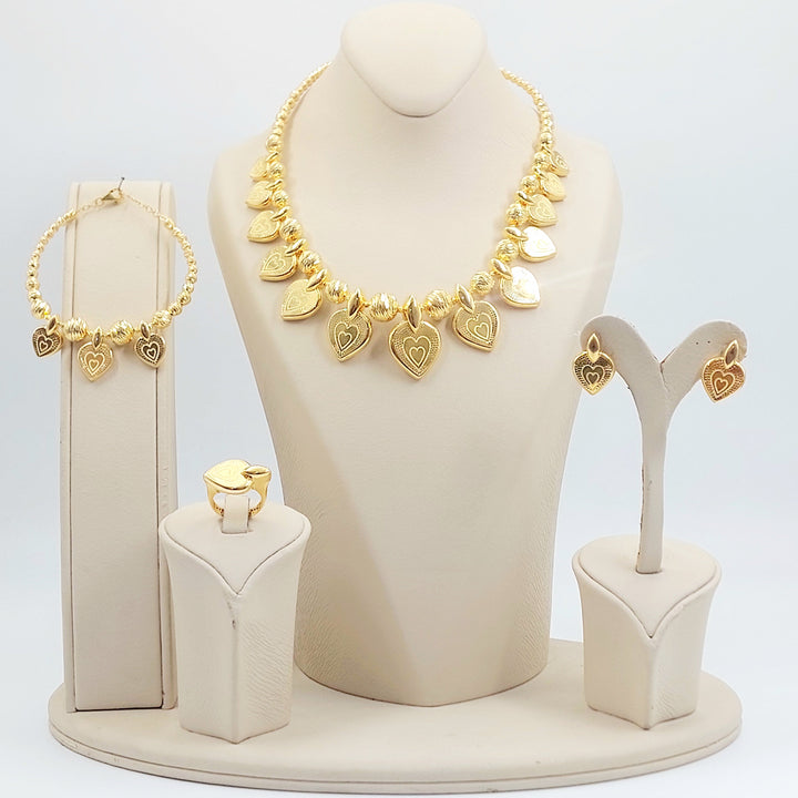 Deluxe Heart Set Made of 21K Gold by Saeed Jewelry 