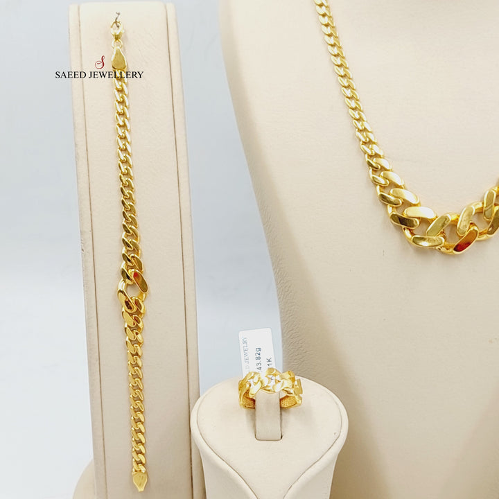 21K Gold Deluxe Cuban Links Set by Saeed Jewelry - Image 3