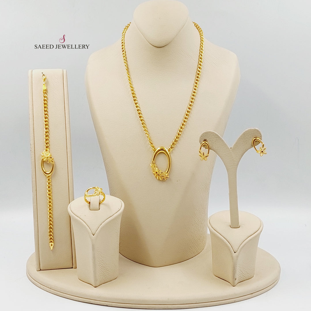 21K Gold Deluxe Leaf Set by Saeed Jewelry - Image 1