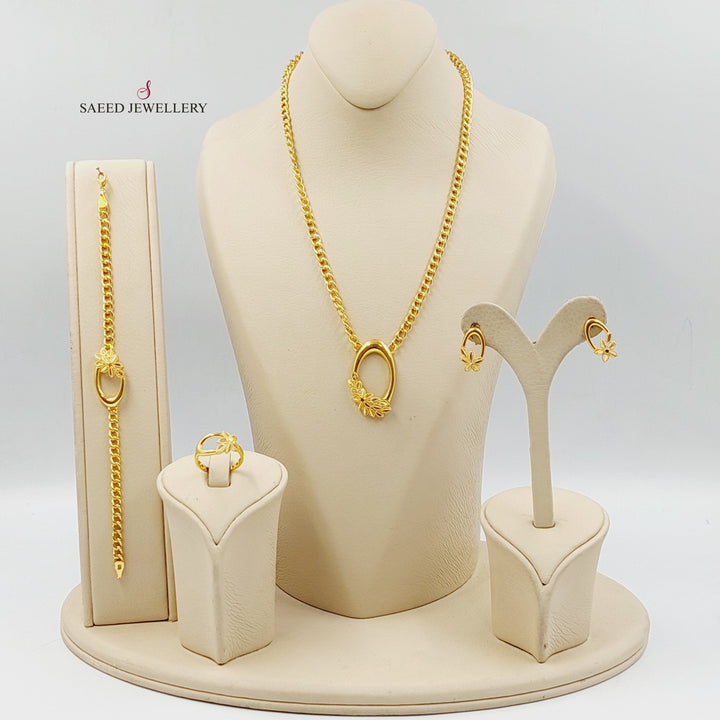 21K Gold Deluxe Leaf Set by Saeed Jewelry - Image 1