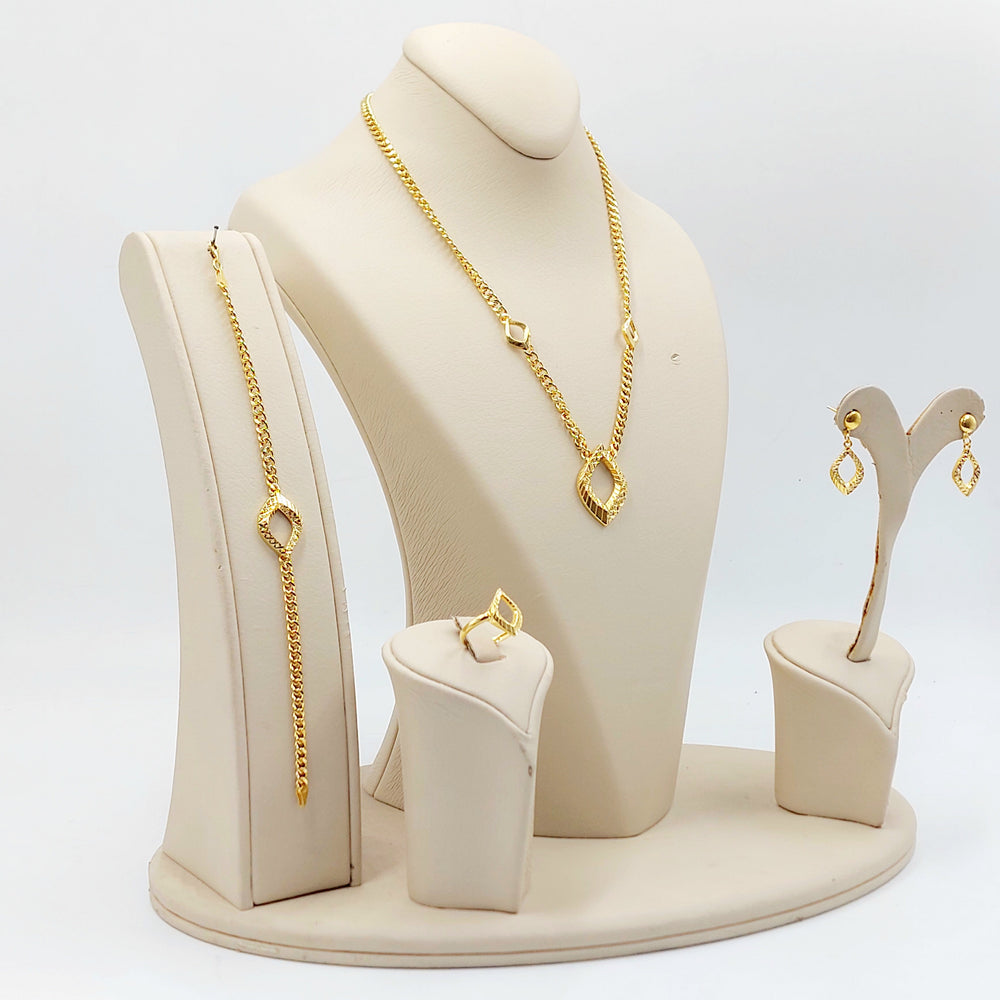 21K طقم دمعة اكسترا-مجوهرات الشيخ سعيد-Saeed Jewelry 