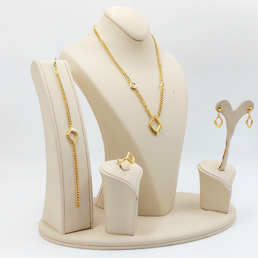 21K طقم دمعة اكسترا-مجوهرات الشيخ سعيد-Saeed Jewelry 