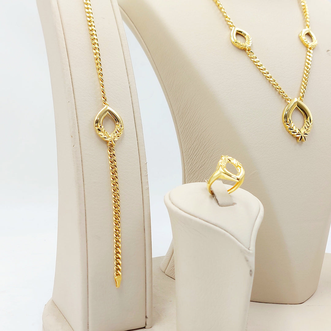 21K طقم دمعة اكسترا-مجوهرات الشيخ سعيد-Saeed Jewelry 