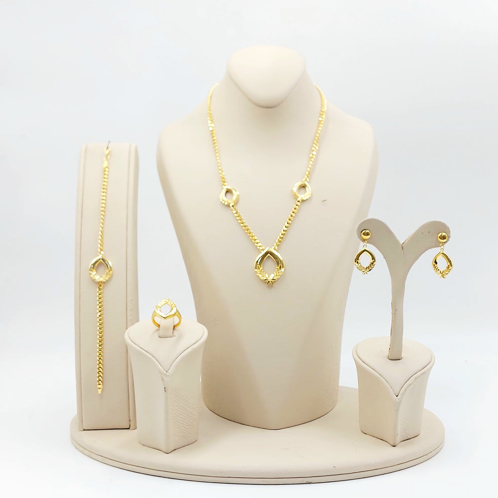 21K طقم دمعة اكسترا-مجوهرات الشيخ سعيد-Saeed Jewelry 