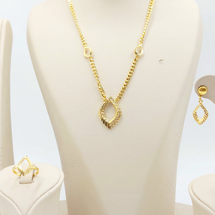 21K طقم دمعة اكسترا-مجوهرات الشيخ سعيد-Saeed Jewelry 