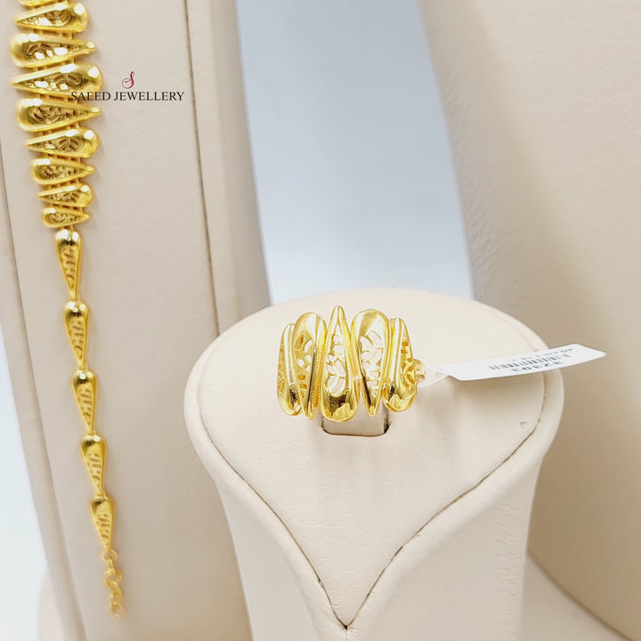 21K Gold Deluxe Wings Set by Saeed Jewelry - Image 3