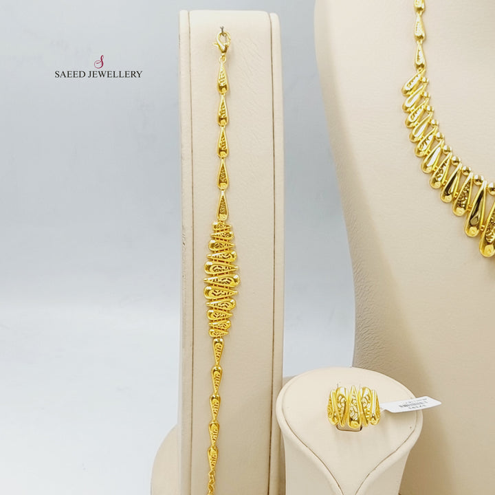 21K Gold Deluxe Wings Set by Saeed Jewelry - Image 4